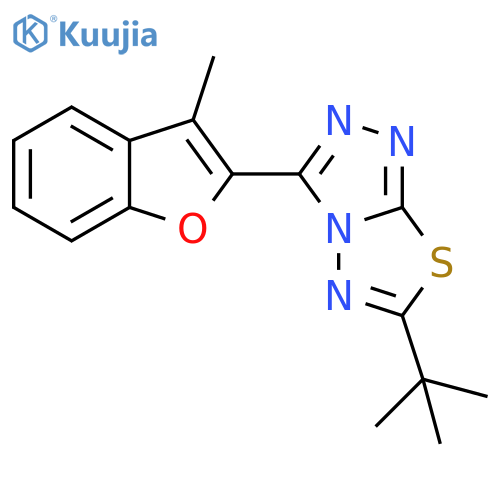 6-tert-Butyl-3-(3-methyl-benzofuran-2-yl)-[1,2,4]triazolo[3,4-b][1,3,4]thiadiazole structure