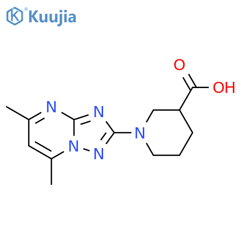 1-(5,7-Dimethyl-[1,2,4]triazolo[1,5-a]pyrimidin-2-yl)-piperidine-3-carboxylic acid structure