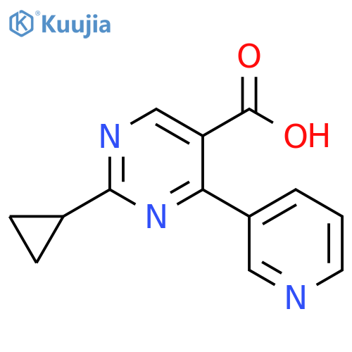 2-Cyclopropyl-4-pyridin-3-yl-pyrimidine-5-carboxylic acid structure