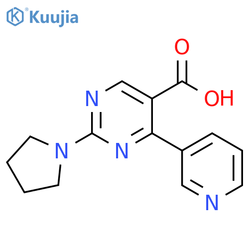 4-Pyridin-3-yl-2-pyrrolidin-1-yl-pyrimidine-5-carboxylic acid structure