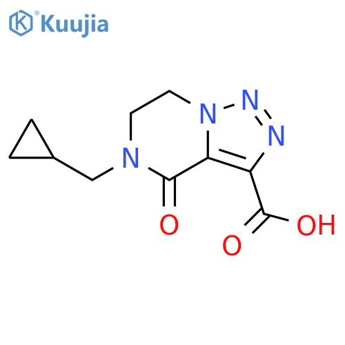 5-Cyclopropylmethyl-4-oxo-4,5,6,7-tetrahydro-[1,2,3]triazolo[1,5-a]pyrazine-3-carboxylic acid structure