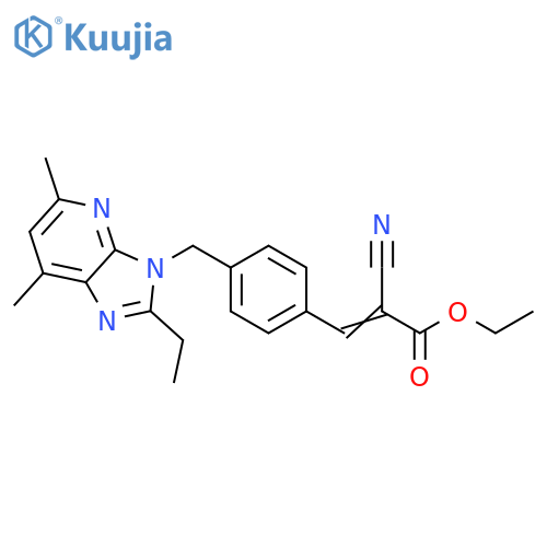 2-Propenoic acid, 2-cyano-3-[4-[(2-ethyl-5,7-dimethyl-3H-imidazo[4,5-b]pyridin-3-yl)methyl]phenyl]-, ethyl ester structure