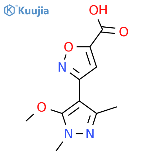 3-(5-methoxy-1,3-dimethyl-1H-pyrazol-4-yl)-1,2-oxazole-5-carboxylic acid structure