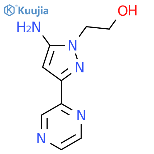 2-(5-Amino-3-(pyrazin-2-yl)-1H-pyrazol-1-yl)ethan-1-ol structure
