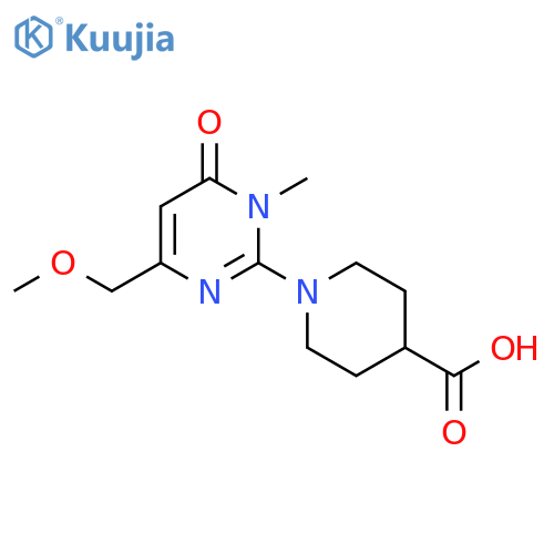 1-(4-Methoxymethyl-1-methyl-6-oxo-1,6-dihydro-pyrimidin-2-yl)-piperidine-4-carboxylic acid structure
