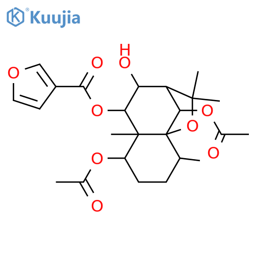 1,6,8,9-Tetrahydroxydihydro-β-agarofuran; (1α,6β,8α,9β)-form, 9-O-(3-Furancarbonyl), 1,6-di-Ac structure