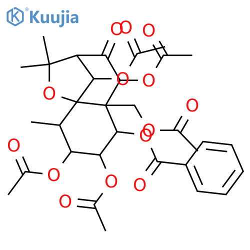 1,2,3,6,8,9,14-Heptahydroxydihydro-β-agarofuran; (1α,2α,3β,4α,6β,8α,9β)-form, 8-Ketone, 1-benzoyl, 2,3,6,9,14-penta-Ac structure