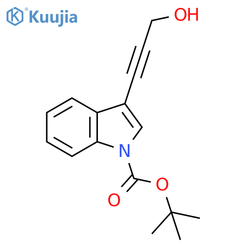 tert-butyl 3-(3-hydroxyprop-1-yn-1-yl)-1H-indole-1-carboxylate structure