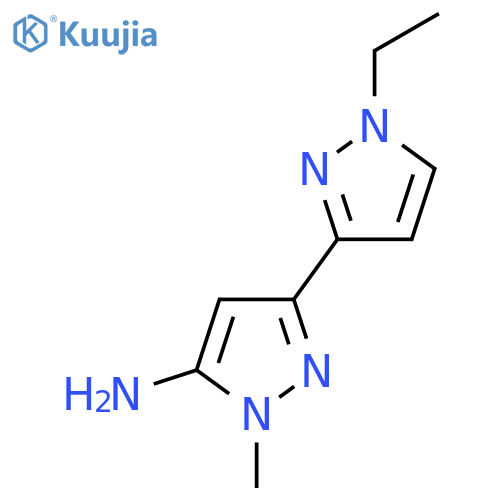 3-(1-ethyl-1H-pyrazol-3-yl)-1-methyl-1H-pyrazol-5-amine structure