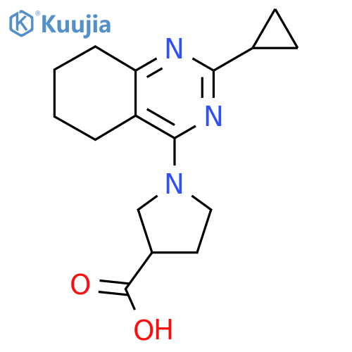 1-(2-Cyclopropyl-5,6,7,8-tetrahydroquinazolin-4-yl)pyrrolidine-3-carboxylic acid structure