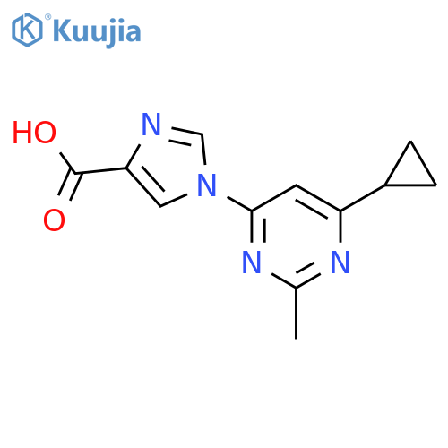 1-(6-Cyclopropyl-2-methyl-pyrimidin-4-yl)-1H-imidazole-4-carboxylic acid structure