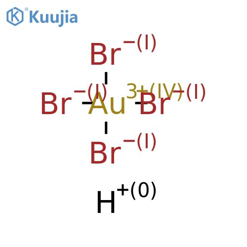 Aurate(1-),tetrabromo-, hydrogen (1:1), (SP-4-1)- structure