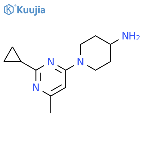 1-(2-cyclopropyl-6-methyl-4-pyrimidinyl)-4-piperidinamine structure