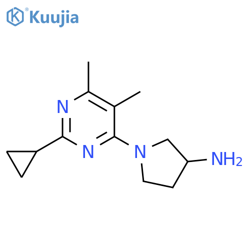 1-(2-Cyclopropyl-5,6-dimethyl-pyrimidin-4-yl)-pyrrolidin-3-ylamine structure