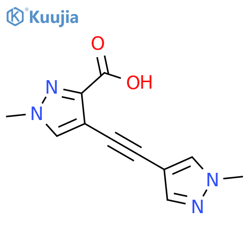 1-Methyl-4-(1-methyl-1H-pyrazol-4-ylethynyl)-1H-pyrazole-3-carboxylic acid structure