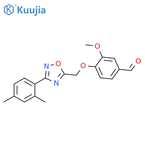 4-[3-(2,4-Dimethyl-phenyl)-[1,2,4]oxadiazol-5-ylmethoxy]-3-methoxy-benzaldehyde structure