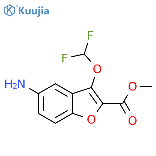 5-Amino-3-difluoromethoxy-benzofuran-2-carboxylic acid methyl ester structure