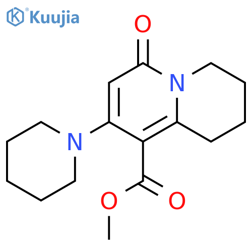 4-Oxo-2-piperidin-1-yl-6,7,8,9-tetrahydro-4H-quinolizine-1-carboxylic acid methyl ester structure