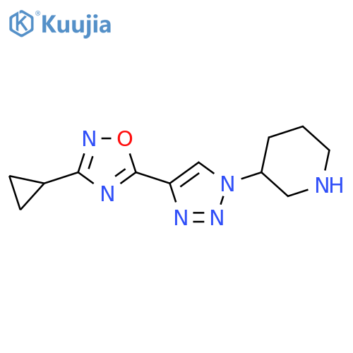 3-[4-(3-cyclopropyl-1,2,4-oxadiazol-5-yl)-1H-1,2,3-triazol-1-yl]piperidine structure