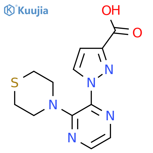 1-(3-Thiomorpholinopyrazin-2-yl)-1H-pyrazole-3-carboxylic acid structure