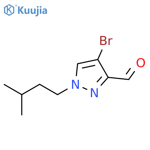 4-Bromo-1-(3-methyl-butyl)-1H-pyrazole-3-carbaldehyde structure