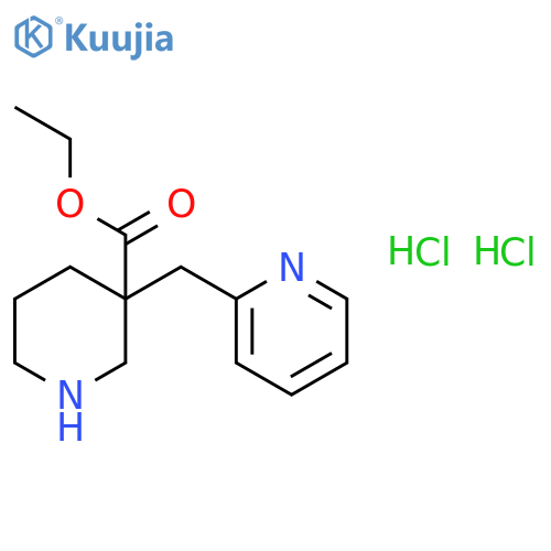 ethyl 3-(pyridin-2-ylmethyl)piperidine-3-carboxylate dihydrochloride structure