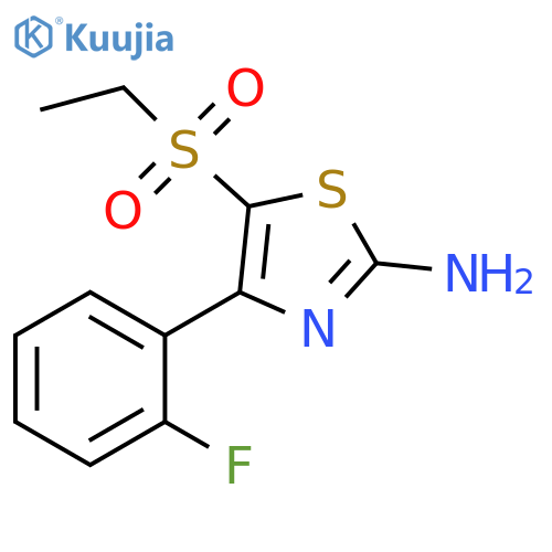 5-Ethanesulfonyl-4-(2-fluoro-phenyl)-thiazol-2-ylamine structure
