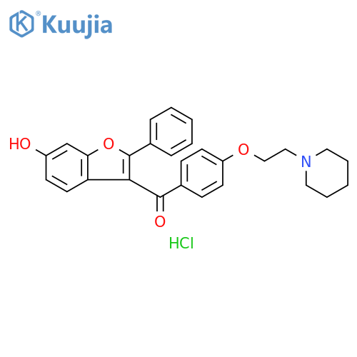 Methanone, (6-hydroxy-2-phenyl-3-benzofuranyl)[4-[2-(1-piperidinyl)ethoxy]phenyl]-, hydrochloride (1:1) structure