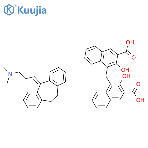 4-[(3-carboxy-2-hydroxynaphthalen-1-yl)methyl]-3-hydroxynaphthalene-2-carboxylic Acid;3-(5,6-dihydrodibenzo[2,1-b:2',1'-f][7]annulen-11-ylidene)-n,n-dimethylpropan-1-amine structure