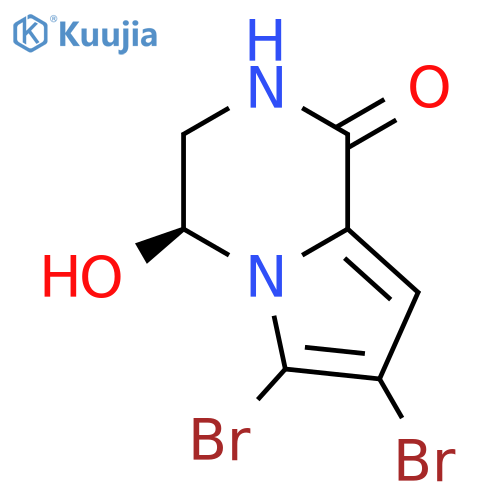 Pyrrolo[1,2-a]pyrazin-1(2H)-one, 6,7-dibromo-3,4-dihydro-4-hydroxy-, (4S)- structure