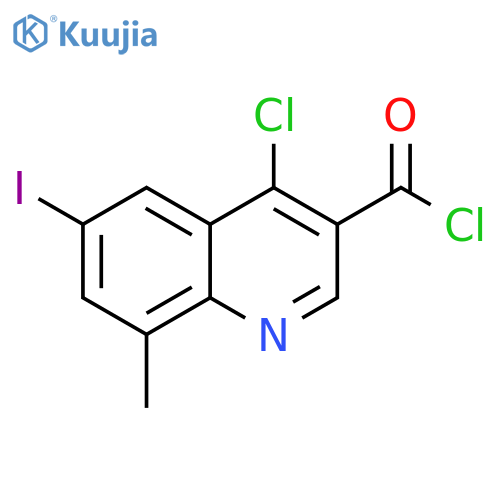 3-Quinolinecarbonyl chloride, 4-chloro-6-iodo-8-methyl- structure