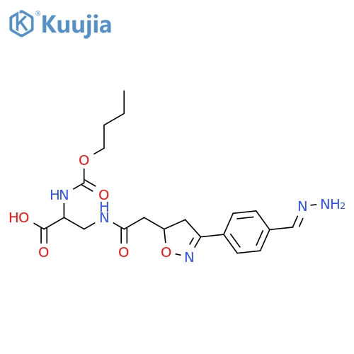 L-Alanine,3-[[2-[(5R)-3-[4-(aminoiminomethyl)phenyl]-4,5-dihydro-5-isoxazolyl]acetyl]amino]-N-(butoxycarbonyl)- structure
