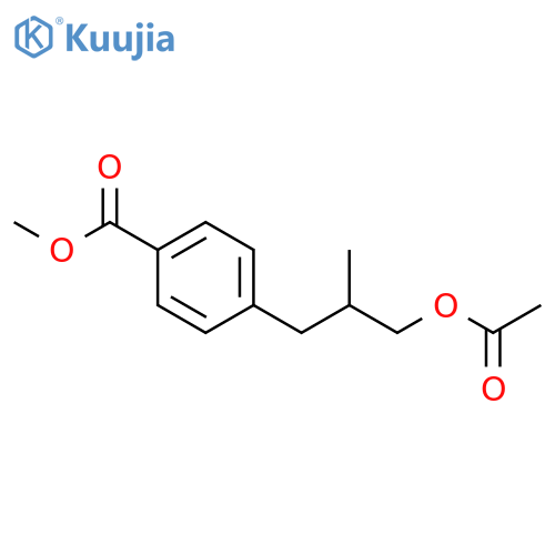 Benzoic acid, 4-[3-(acetyloxy)-2-methylpropyl]-, methyl ester (9CI) structure