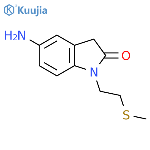 5-amino-1-2-(methylsulfanyl)ethyl-2,3-dihydro-1H-indol-2-one structure