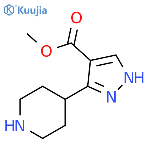 3-Piperidin-4-yl-1H-pyrazole-4-carboxylic acid methyl ester structure