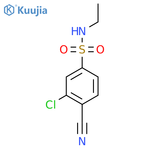 3-chloro-4-cyano-N-ethylbenzene-1-sulfonamide structure