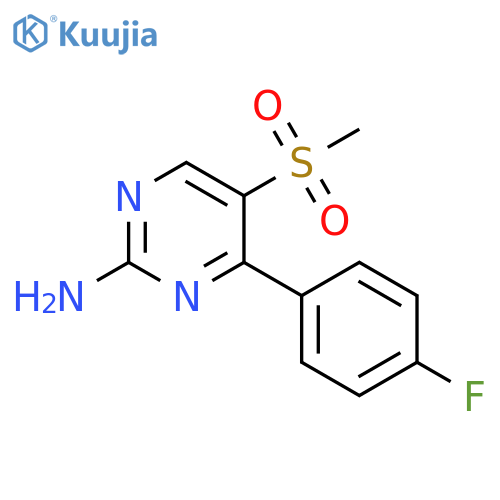 4-(4-Fluoro-phenyl)-5-methanesulfonyl-pyrimidin-2-ylamine structure