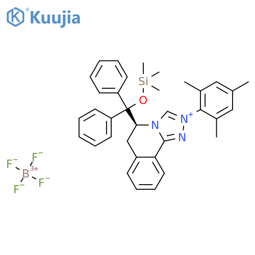 (S)-5-(Diphenyl((trimethylsilyl)oxy)methyl)-2-mesityl-5，6-dihydro-[1，2，4]triazolo[3，4-a]isoquinolin-2-ium Tetrafluoroborate structure