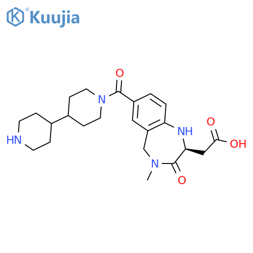 1H-1,4-Benzodiazepine-2-aceticacid, 7-([4,4'-bipiperidin]-1-ylcarbonyl)-2,3,4,5-tetrahydro-4-methyl-3-oxo-,(2S)- structure