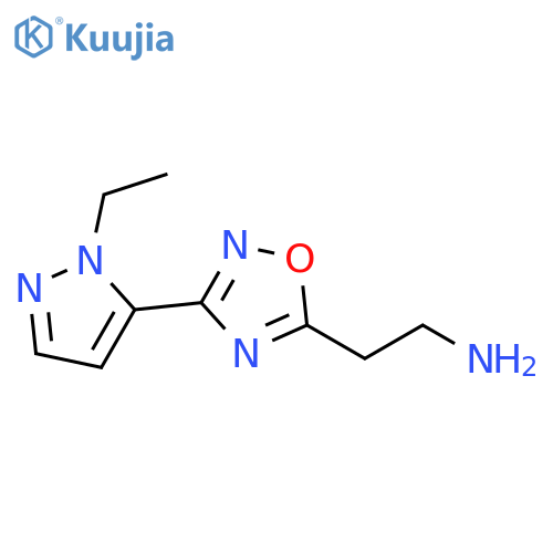 2-[3-(2-Ethyl-2H-pyrazol-3-yl)-[1,2,4]oxadiazol-5-yl]-ethylamine structure