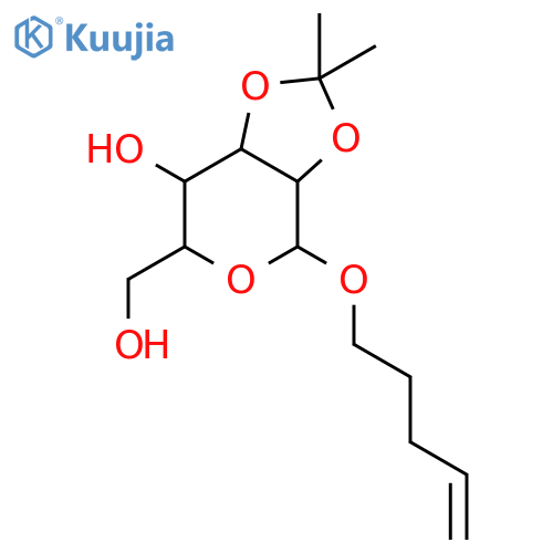 6-Hydroxymethyl-2,2-dimethyl-4-pent-4-enyloxy-tetrahydro-[1,3]dioxolo[4,5-C]pyran-7-OL structure