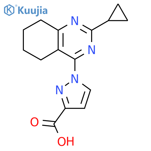 1-(2-Cyclopropyl-5,6,7,8-tetrahydroquinazolin-4-yl)-1H-pyrazole-3-carboxylic acid structure