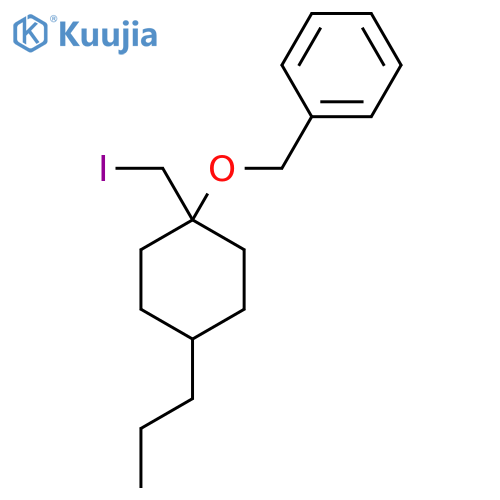 ({1-(iodomethyl)-4-propylcyclohexyloxy}methyl)benzene structure