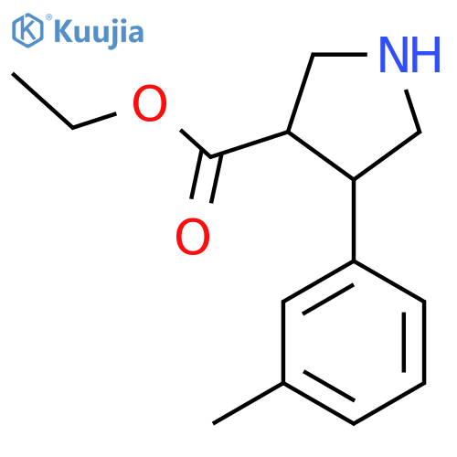 ethyl 4-(3-methylphenyl)pyrrolidine-3-carboxylate structure