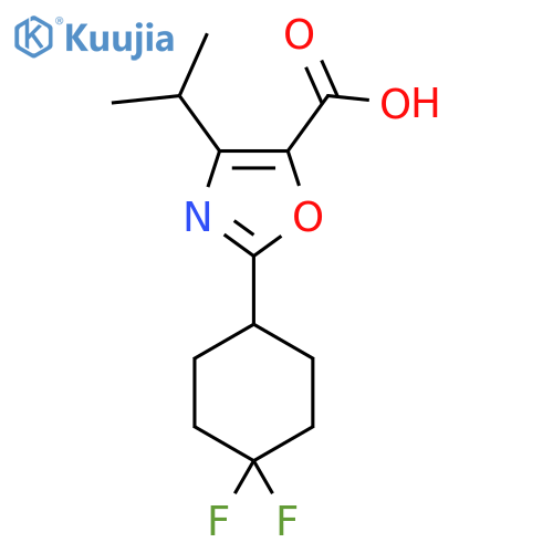 2-(4,4-Difluorocyclohexyl)-4-(propan-2-yl)-1,3-oxazole-5-carboxylic acid structure
