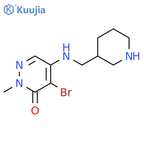 4-bromo-2-methyl-5-{[(piperidin-3-yl)methyl]amino}-2,3-dihydropyridazin-3-one structure
