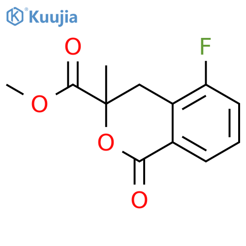 1H-2-Benzopyran-3-carboxylic acid, 5-fluoro-3,4-dihydro-3-methyl-1-oxo-, methyl ester structure