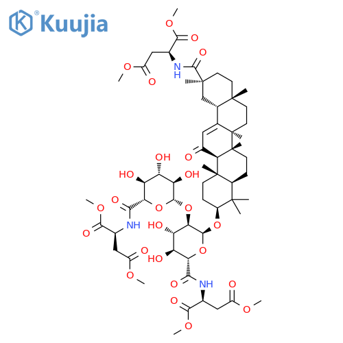L-Aspartic acid,N-[1-O-[[3b,20b,29(S)]-29-[[3-methoxy-1-(methoxycarbonyl)-3-oxopropyl]amino]-11,29-dioxoolean-12-en-3-yl]-2-O-[N-[3-methoxy-1-(methoxycarbonyl)-3-oxopropyl]-b-D-glucopyranuronamidosyl]-a-D-glucopyranuronoyl]-, dimethylester, (S)- (9CI) structure