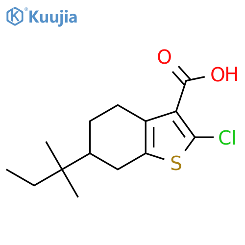 2-chloro-6-(2-methylbutan-2-yl)-4,5,6,7-tetrahydro-1-benzothiophene-3-carboxylic acid structure