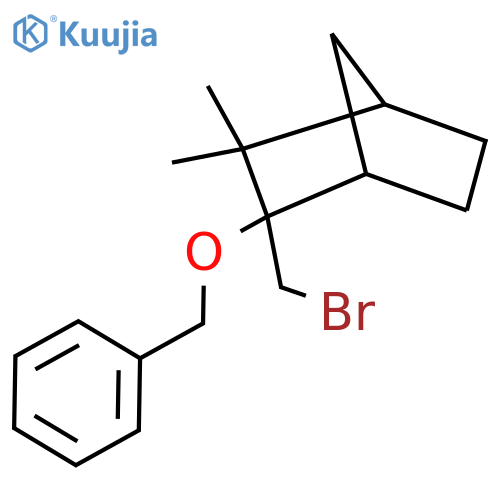 2-(benzyloxy)-2-(bromomethyl)-3,3-dimethylbicyclo2.2.1heptane structure